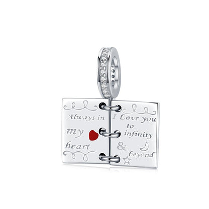 925 Sterling Silver Love Letter Bracelet Charm Diy Accessory