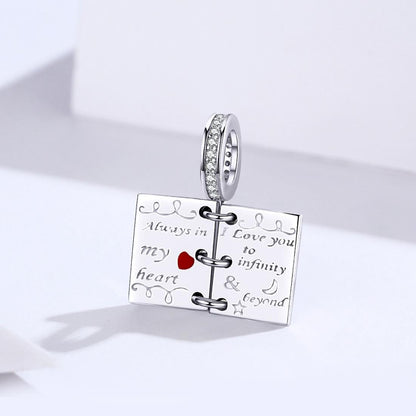 925 Sterling Silver Love Letter Bracelet Charm Diy Accessory