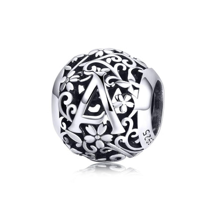 925 Sterling Silver Letter Beads For Diy Bracelets