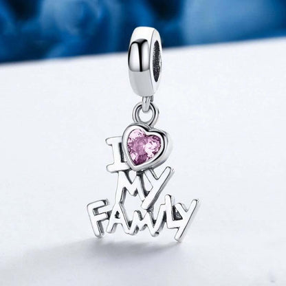 925 Sterling Silver Home Love Pink Gemstone Bracelet