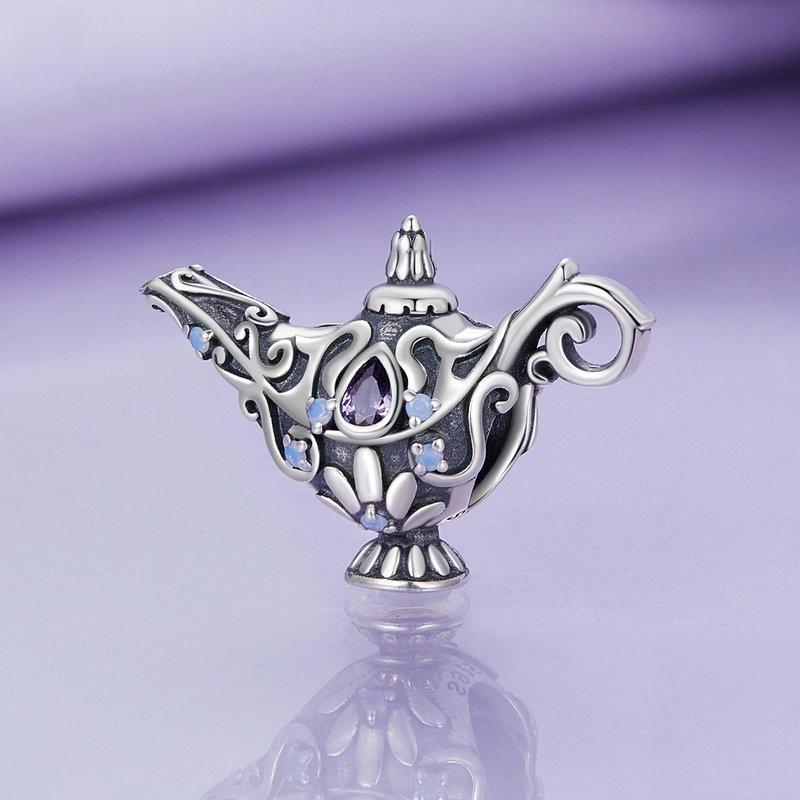 925 Sterling Silver Magic Lamp Beaded Bracelet Accessory