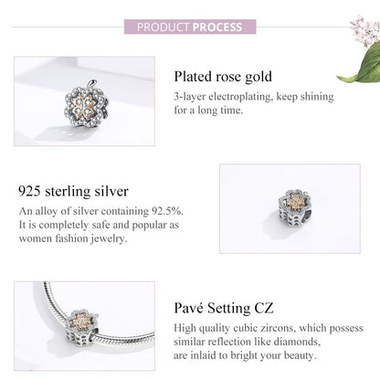 925 Sterling Silver Zircon Beaded Diy Bracelet Charm