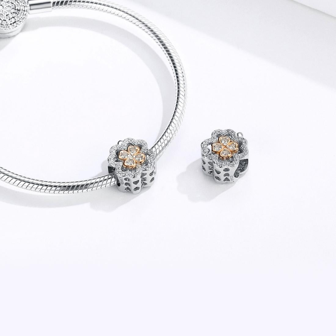 925 Sterling Silver Zircon Beaded Diy Bracelet Charm