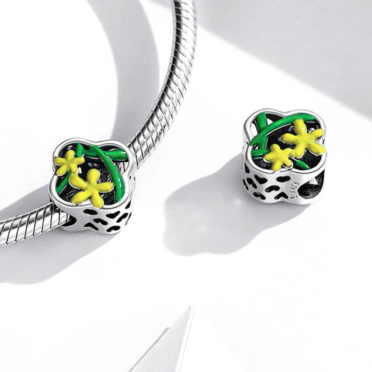 925 Sterling Silver Delicate Daffodil Beads For Diy Bracelets & Necklaces