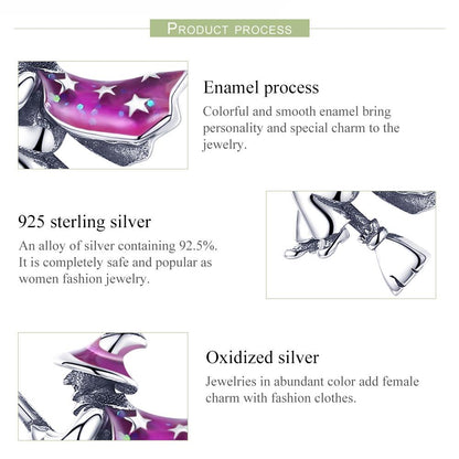925 Sterling Silver Witch Broom Pendant For Diy Bracelets
