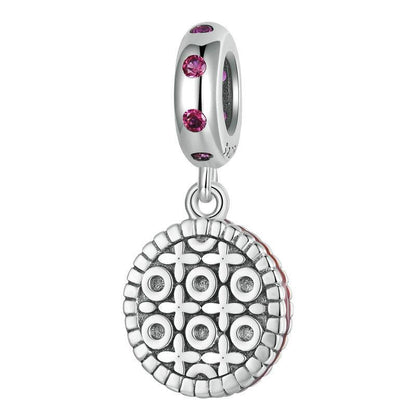 925 Sterling Silver Strawberry Cookie Pendant Beads For Diy Bracelets