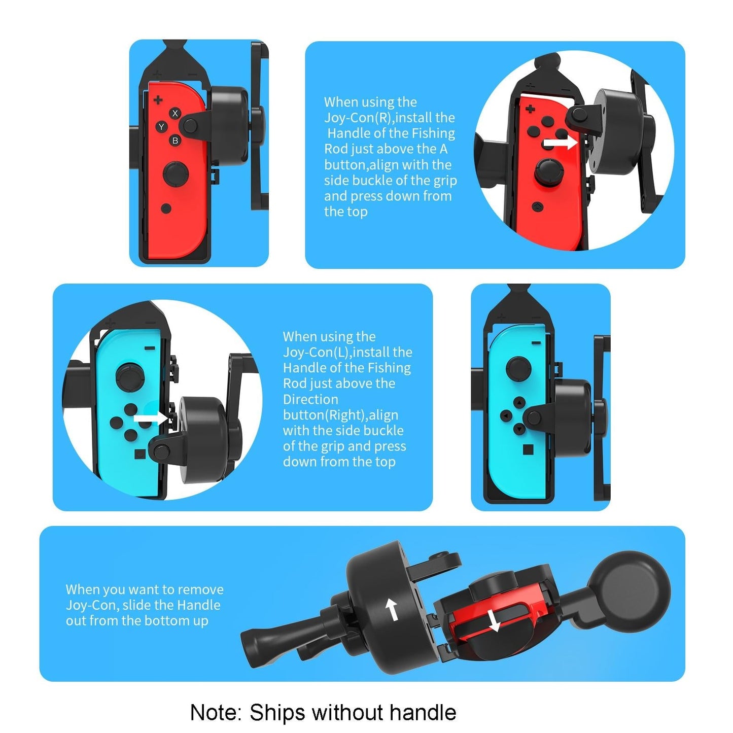 Oled Switch Fishing Rod for Aquarium Game - Left / Right Handle