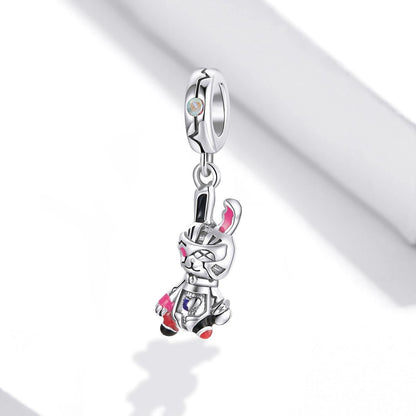 925 Sterling Silver Rabbit Pendant For Diy Bracelets & Necklaces