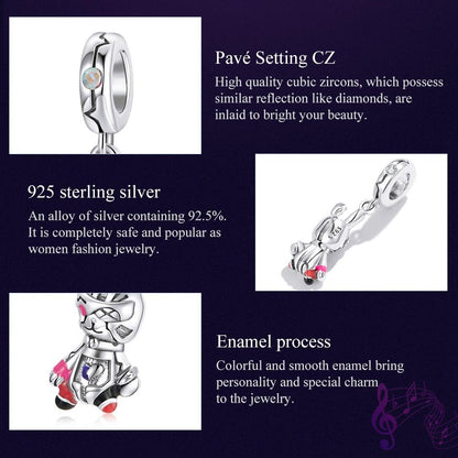 925 Sterling Silver Rabbit Pendant For Diy Bracelets & Necklaces