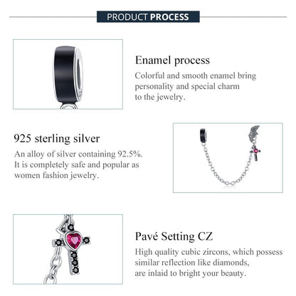 925 Sterling Silver Wing Cross Safety Chain For Diy Bracelets & Necklaces