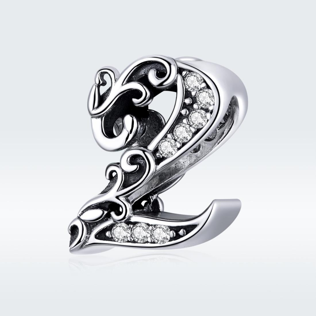 925 Sterling Silver Relief Number Series 0 9 Beads For Diy Bracelets And Necklaces Style - 2