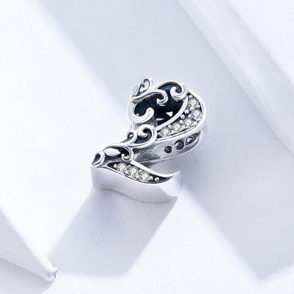 925 Sterling Silver Relief Number Series 0 9 Beads For Diy Bracelets And Necklaces Style - 2