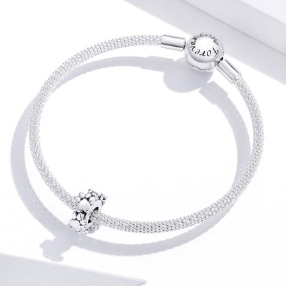 925 Sterling Silver Love Footprints Beaded Bracelet