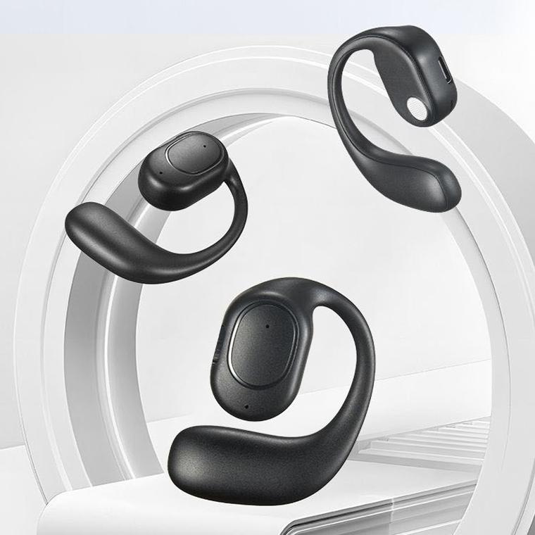 Wireless Bluetooth 5.2 Earphones with Noise Reduction Ear-mounted Design - Black Bag With Accessories
