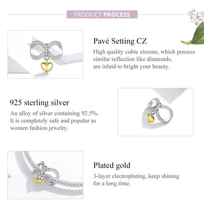 925 Sterling Silver Infinite Love Necklace & Bracelet Charm