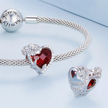 925 Sterling Silver March Birthstone Bracelet With Love Pearl Beads Style - March