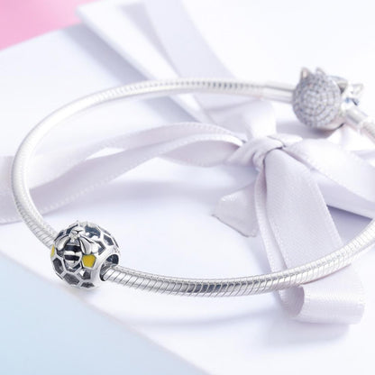 925 Sterling Silver Honeycomb Bead Bracelet For Women