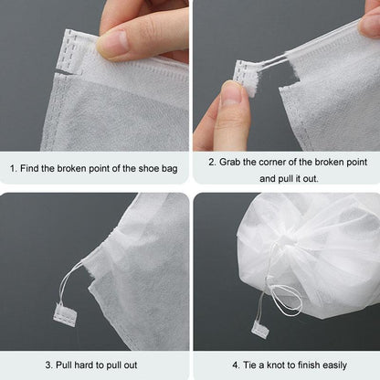 50 Pcs Thickened Non Woven Shoe Storage Bag Portable & Sunscreen - 50Pcs /Pack 32X48Cm Large