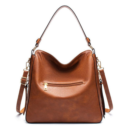 Adjustable Leather Tote Bag with Multi-compartments - Large Capacity