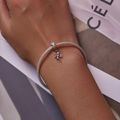 925 Sterling Silver Flower Elf Pendant For Bracelet Or Necklace