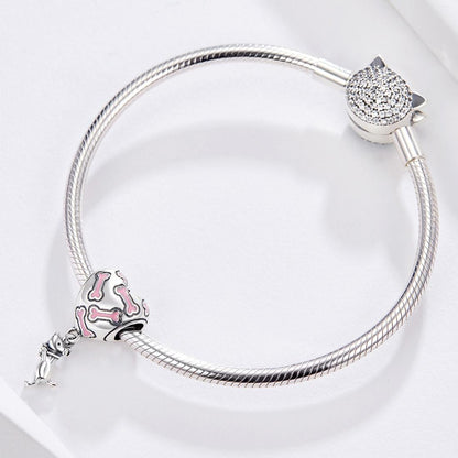 925 Sterling Silver Heart Dog Bone Beads For Diy Bracelets
