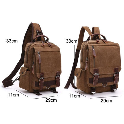 Red Canvas Chest Bag For Outdoor Travel Messenger Style
