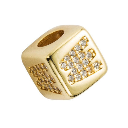 Brass Micro Inlaid Couple Red String Pull Diy Bracelet English Letter Beads Style - W