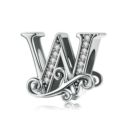 Diy Bracelet Beaded Accessories With Zircon Beads 26 Letters Style - W