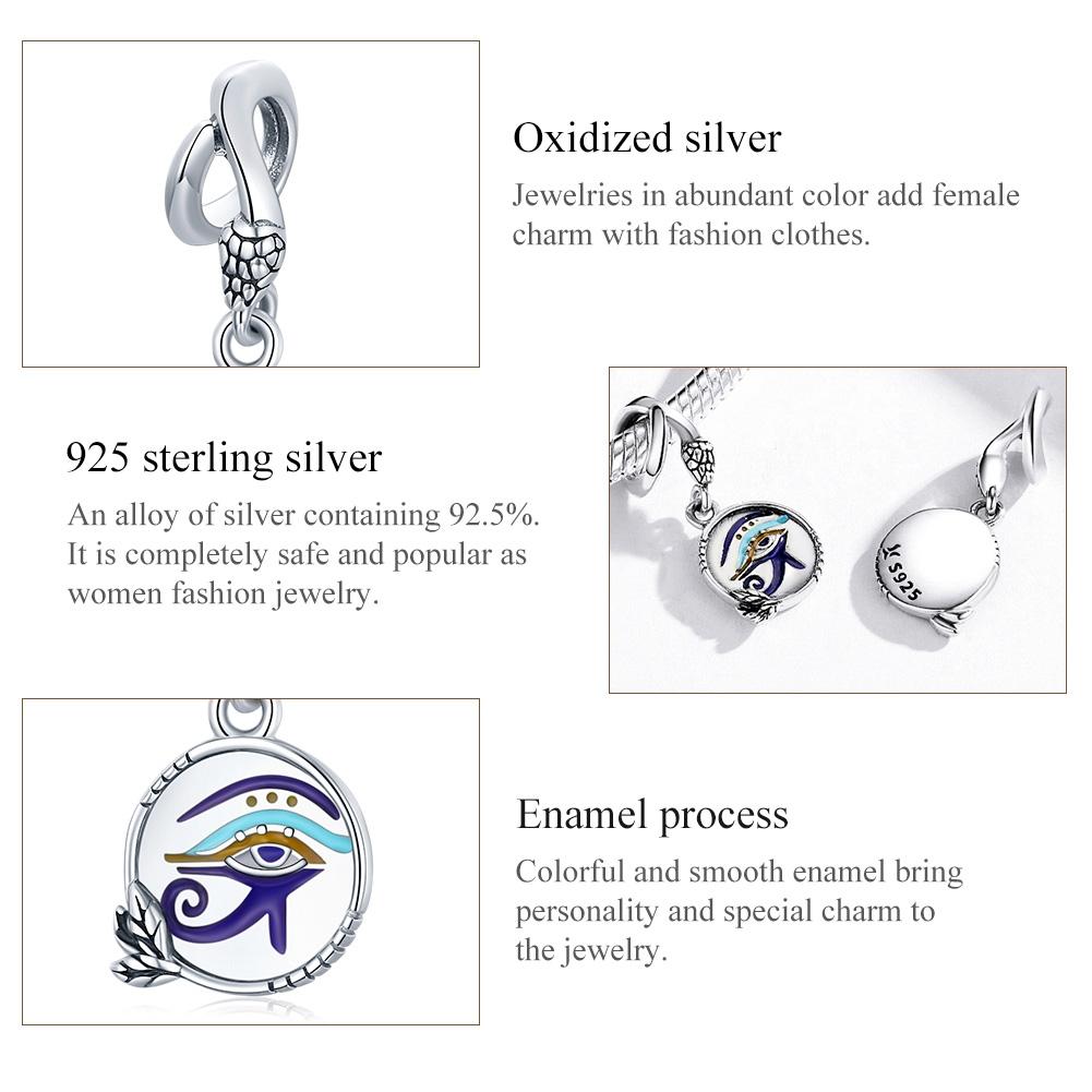 925 Sterling Silver Egyptian Twin Eyes Pendant