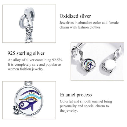 925 Sterling Silver Egyptian Twin Eyes Pendant