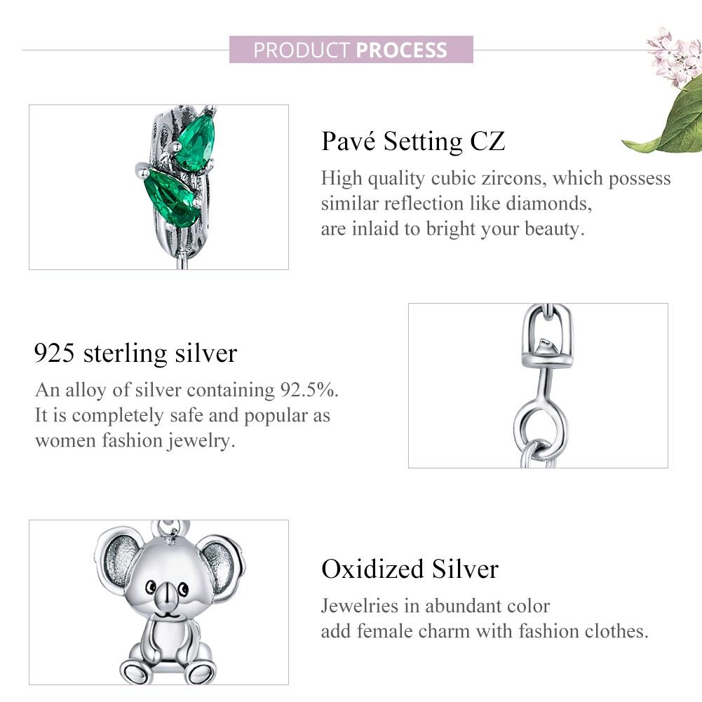 925 Sterling Silver Koala Safety Chain For Bracelets & Necklaces