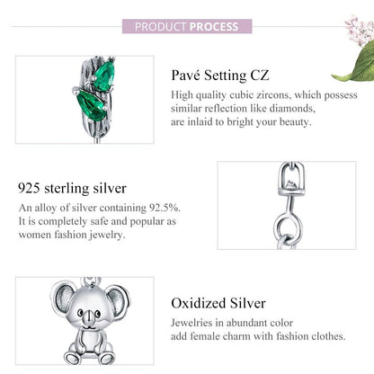 925 Sterling Silver Koala Safety Chain For Bracelets & Necklaces