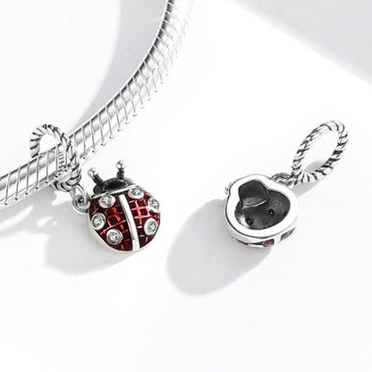 925 Sterling Silver Ladybug Pendant For Bracelets & Necklaces