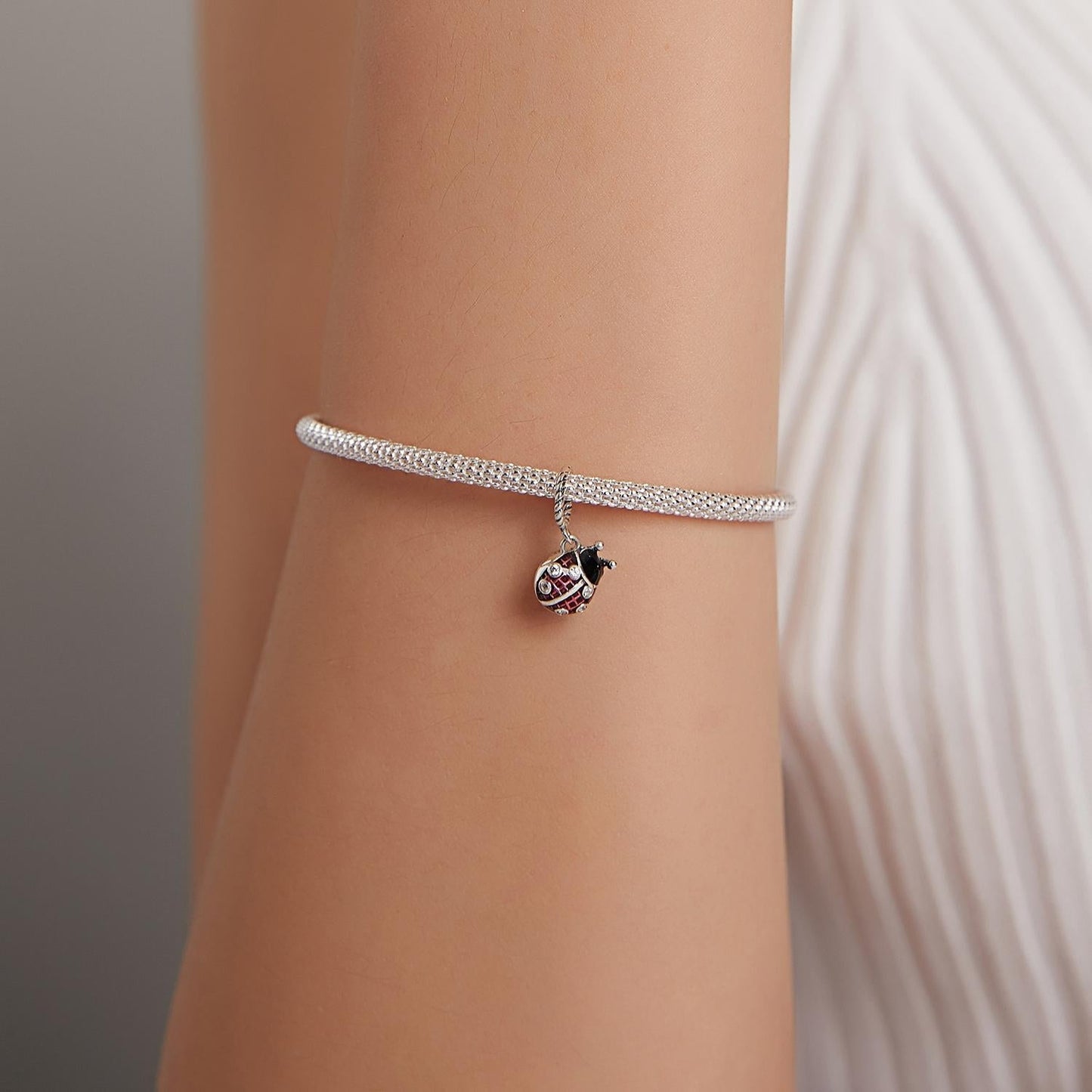 925 Sterling Silver Ladybug Pendant For Bracelets & Necklaces