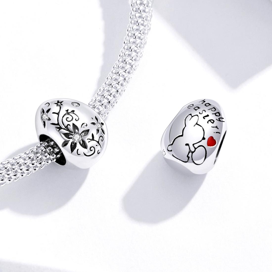 925 Sterling Silver Retro Easter Egg Diy Bracelet Beads