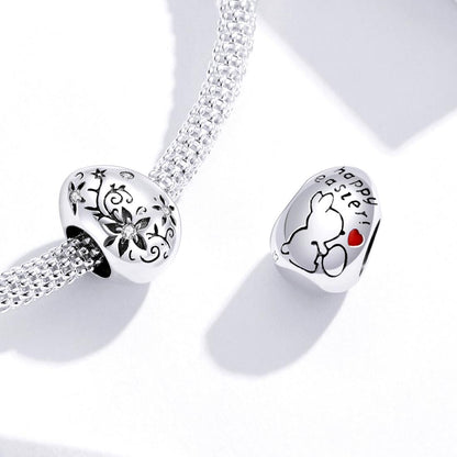 925 Sterling Silver Retro Easter Egg Diy Bracelet Beads