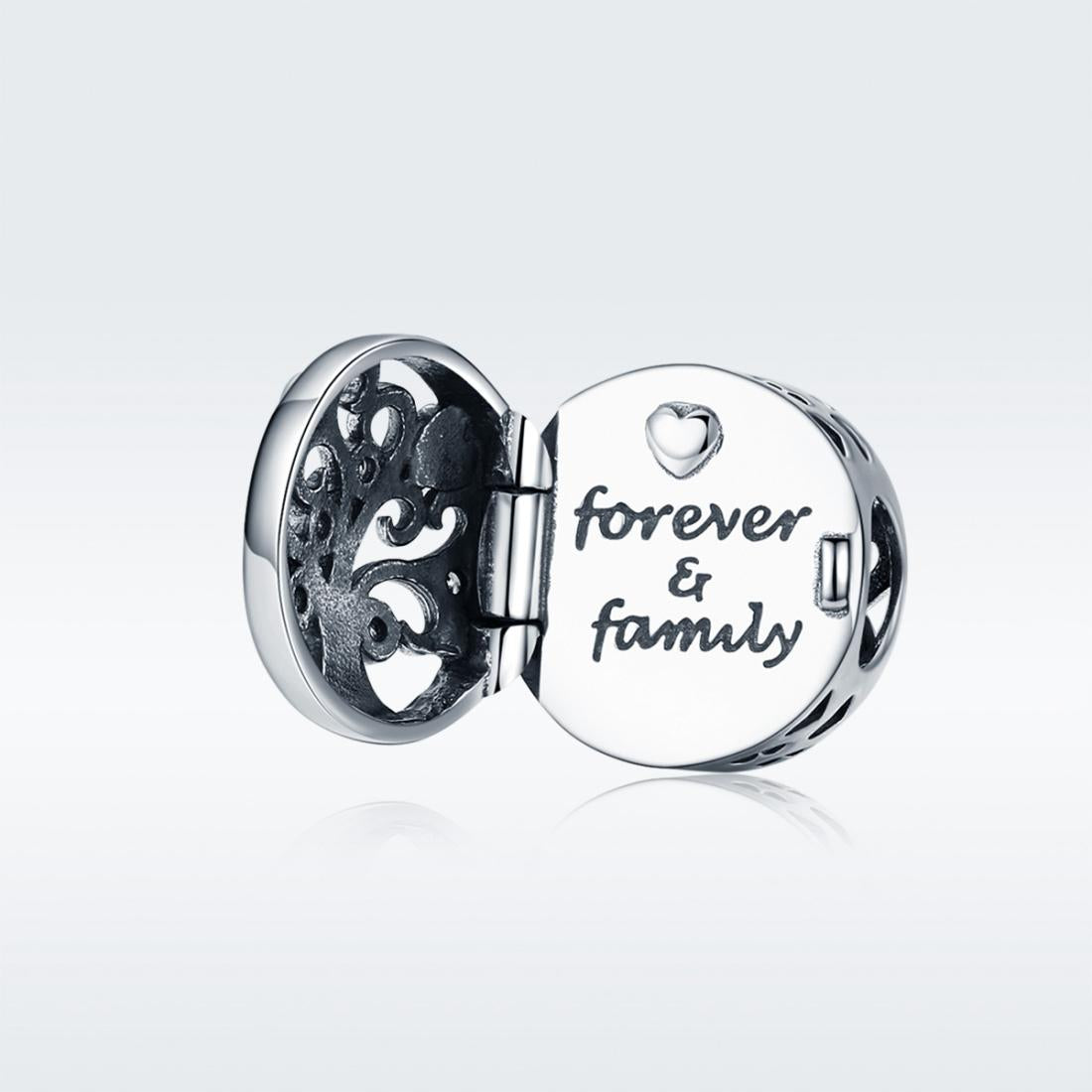 925 Sterling Silver Openable Family Tree Beaded Bracelet