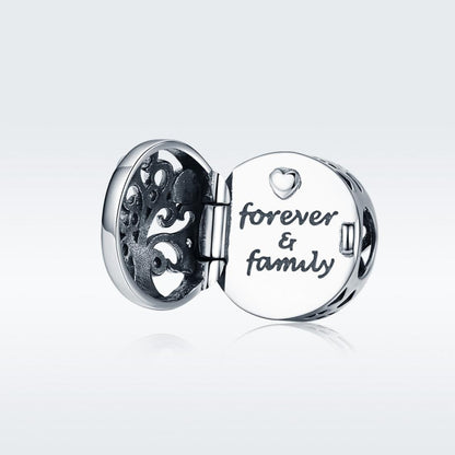 925 Sterling Silver Openable Family Tree Beaded Bracelet