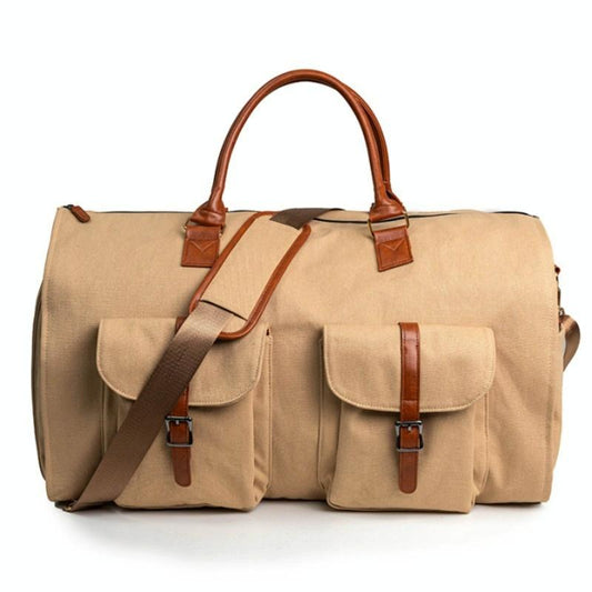 Compact Duffel Bag with Shoe Storage - Dark Brown