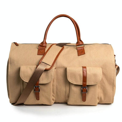 Compact Duffel Bag with Shoe Storage - Dark Brown