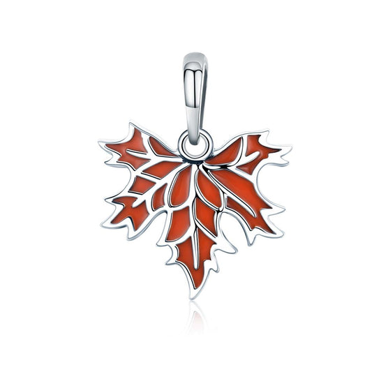 925 Sterling Silver Autumn Maple Leaf Beaded Bracelet