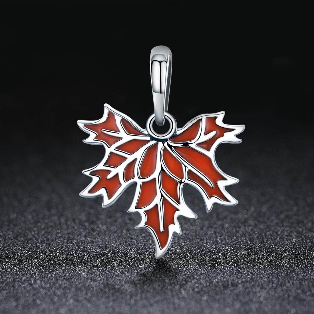 925 Sterling Silver Autumn Maple Leaf Beaded Bracelet