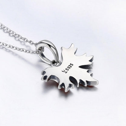 925 Sterling Silver Autumn Maple Leaf Beaded Bracelet