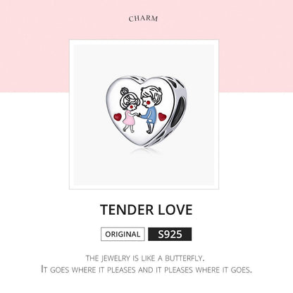 925 Sterling Silver Love Beads For Diy Bracelets & Necklaces