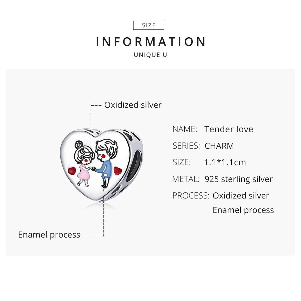 925 Sterling Silver Love Beads For Diy Bracelets & Necklaces