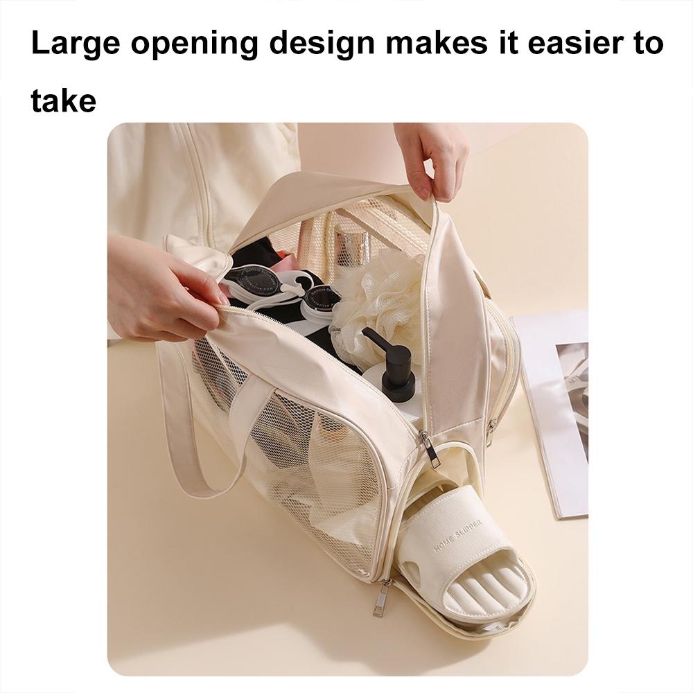 Beige Waterproof Beach Bag For Toiletries Cosmetics L For Swimming Travel - Pink No Shoe Warehouse