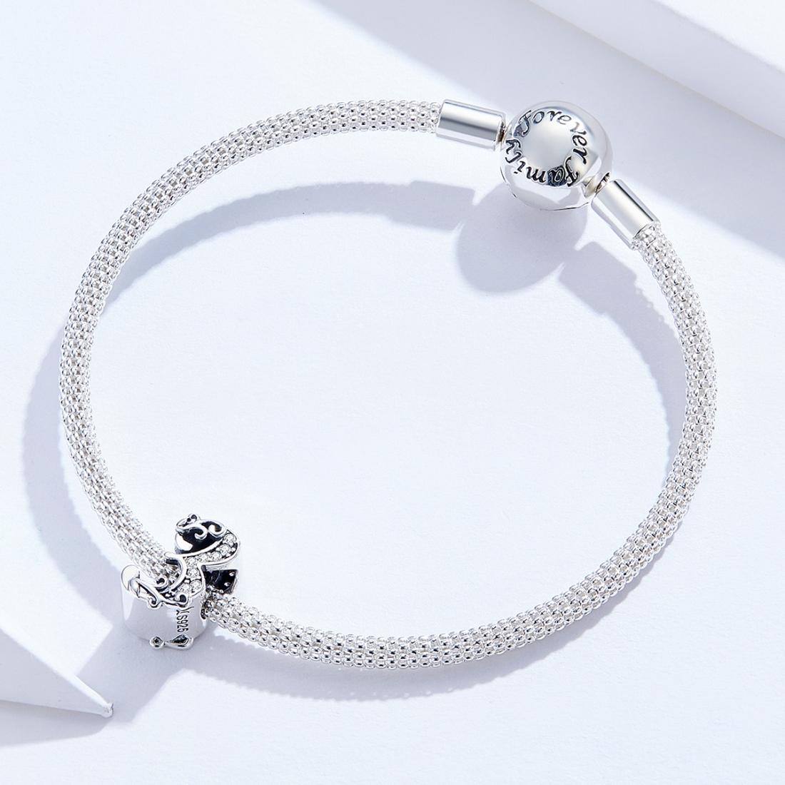 925 Sterling Silver Relief Number Series 0 9 Beads For Diy Bracelets And Necklaces Style - 3