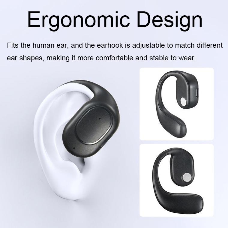 Wireless Bluetooth 5.2 Earphones with Noise Reduction Ear-mounted Design - White Bag With Accessories