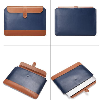 11-12 Inch Microfiber Notebook Liner Bag - Blue & Brown