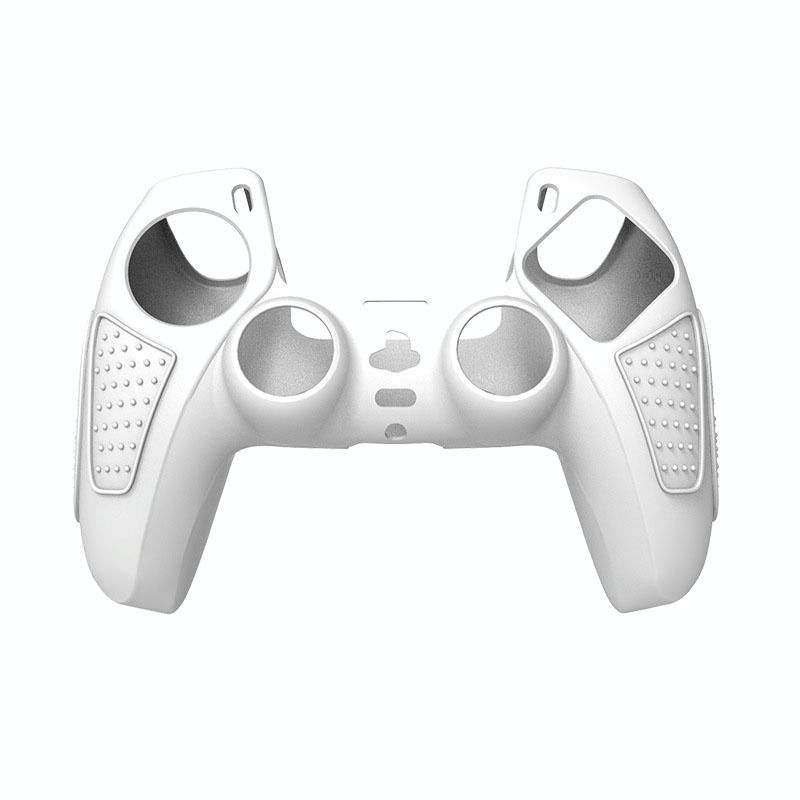 Black Silicone Protective Case for Ps5 Gamepad - Anti-skid Cover - White + 2 Hats